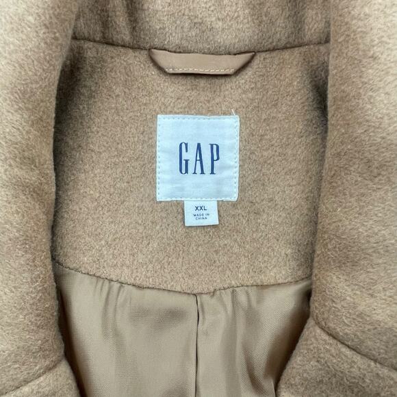 Gap Oversized Longline Wool Blend Coat Button Front Camel Tan Size XXL - Picture 11 of 12
